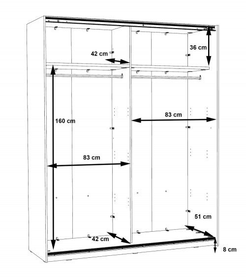 Armario puertas correderas 170 cm DARUS