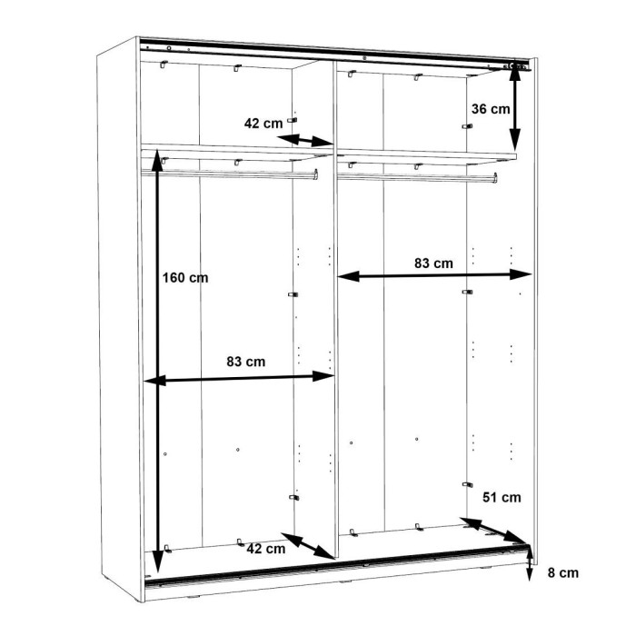 Armario puertas correderas Winter (170 cm ancho)