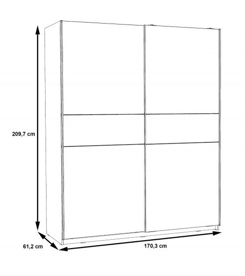 Armario puertas correderas Winter (170 cm ancho)