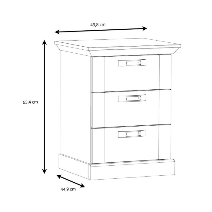 Mesita de noche 3 cajones KAREN