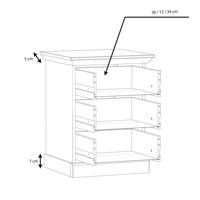 Mesita de noche 3 cajones KAREN