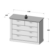 Cómoda 5 cajones dormitorio KAREN
