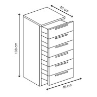 Sinfonier de 6 cajones CUBE - Cómoda alta moderna
