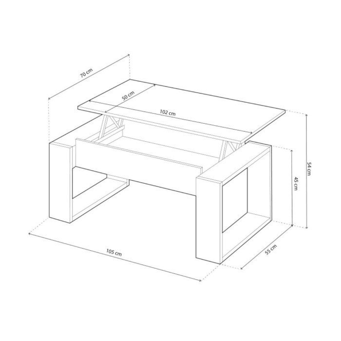 Mesa centro elevable KEILA