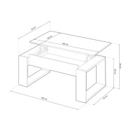 Mesa centro elevable KEILA