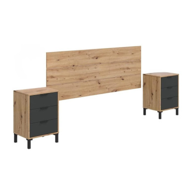 Cabecero 160 cm + 2 mesitas noche ELDA