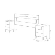 Cabecero 160 cm + 2 mesitas noche ELDA