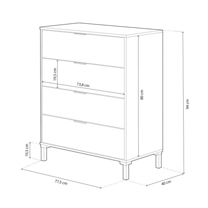 Cómoda 4 cajones ELDA