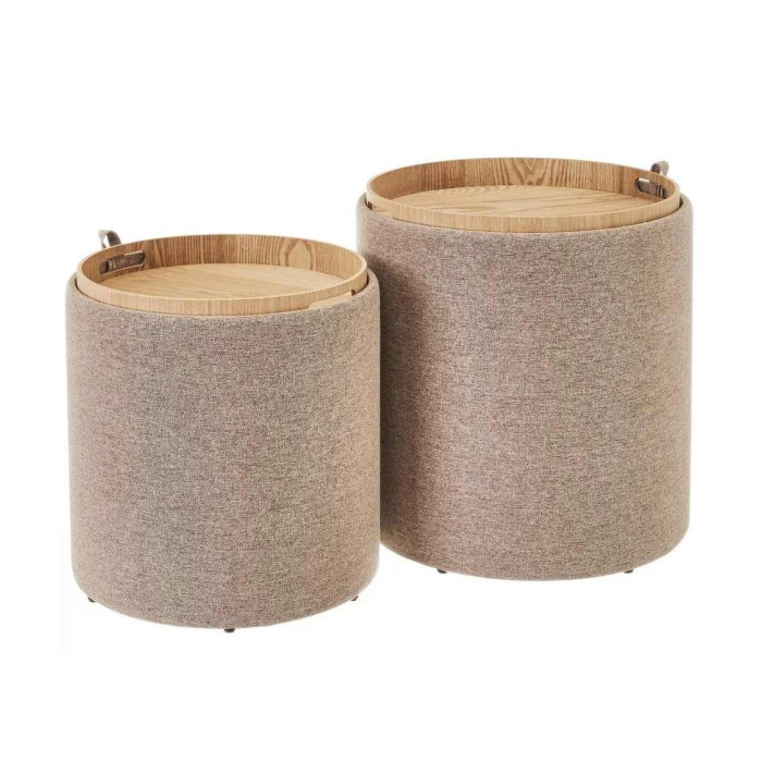 Pack 2 puffs decorativos con arcón ANIA | Cambia Tus Muebles