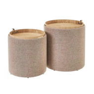 Pack 2 puffs decorativos con arcón ANIA | Cambia Tus Muebles