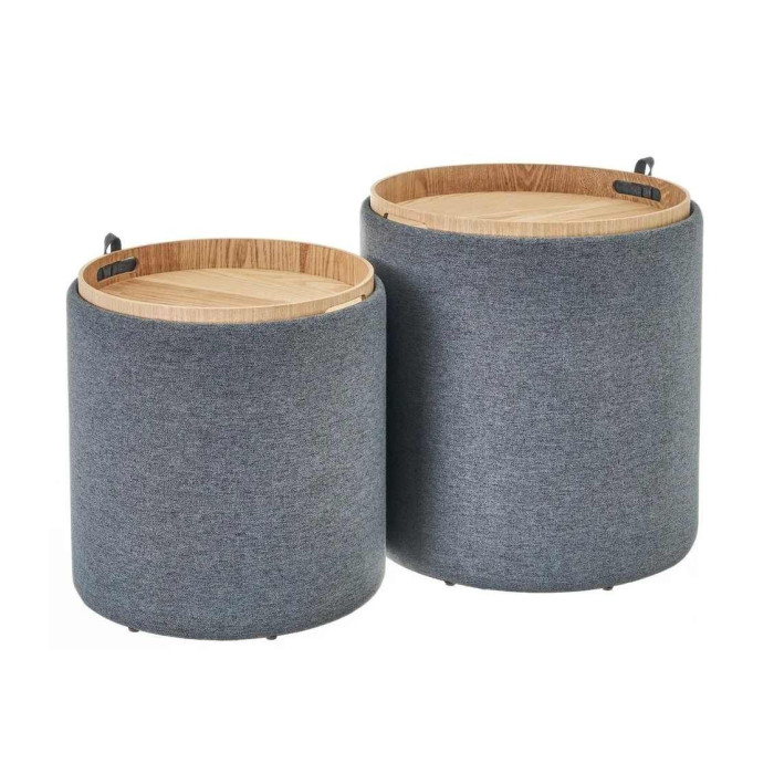 Pack 2 puffs decorativos con arcón ANIA | Cambia Tus Muebles