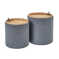 Pack 2 puffs decorativos con arcón ANIA | Cambia Tus Muebles