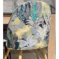 Pack 4 sillas comedor RITA, terciopelo y detalle floral