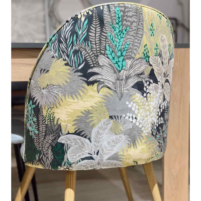 Pack 4 sillas comedor RITA, terciopelo y detalle floral