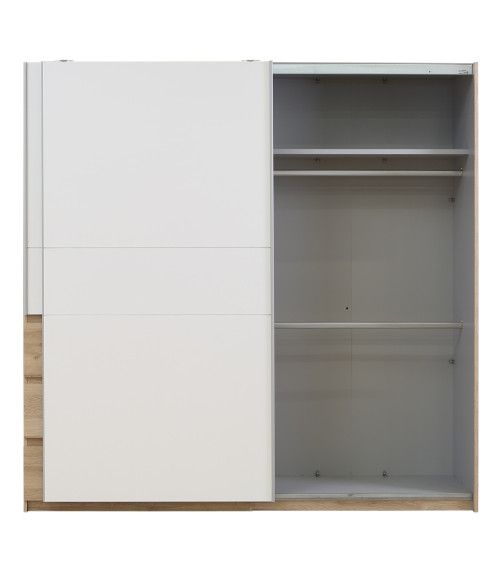 Armario puertas correderas barra + 3 estantes 180 cm blanco JANGO