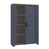 Vitrina alta 2 puertas ODIN, en azul marino