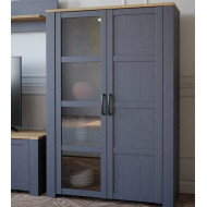 Vitrina alta 2 puertas ODIN, en azul marino