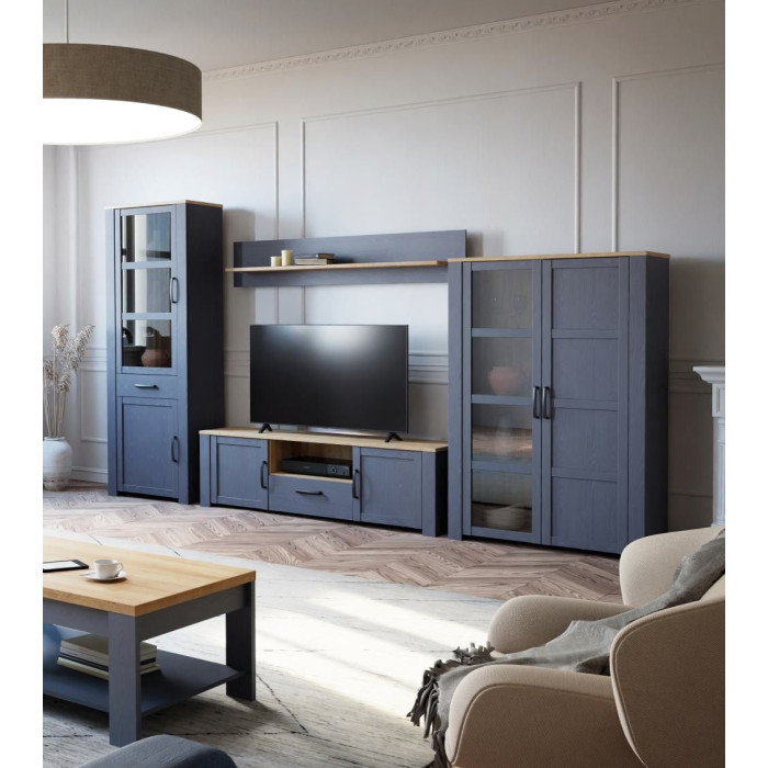 Vitrina alta 2 puertas ODIN, en azul marino