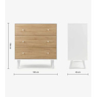 Cómoda dormitorio LEAH 3 cajones