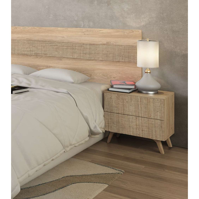 Mesita de noche 2 cajones LOREN