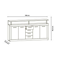 Mueble aparador LUANA 4 puertas 4 cajones