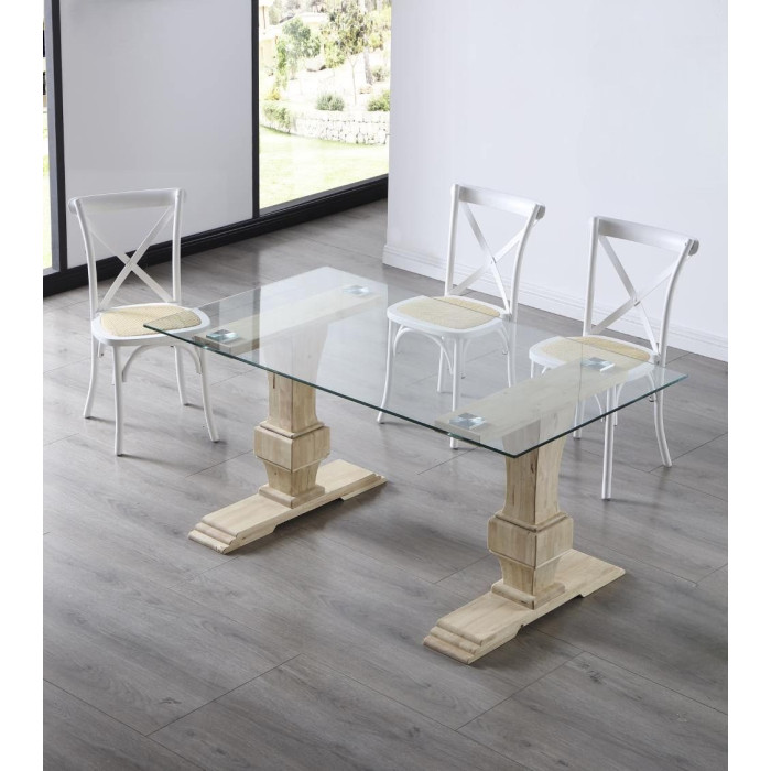 Mesa de comedor de cristal VICTORIA