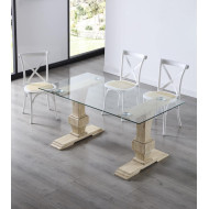Mesa de comedor de cristal VICTORIA