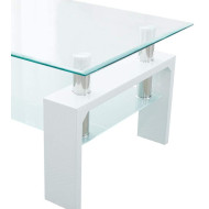 Mesa de centro Kendra - Mesa de centro de cristal y madera