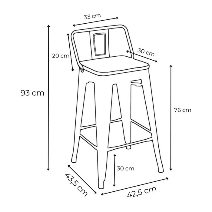 Pack 4 taburetes altos metálicos TOLIX