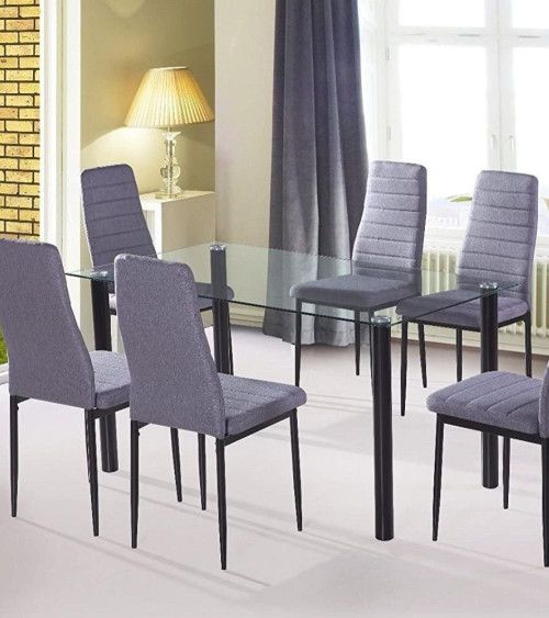 Mesa de cristal rectangular LEIDEN