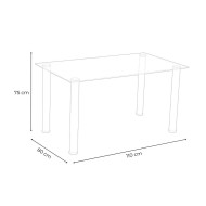 Mesa de cristal rectangular LEIDEN