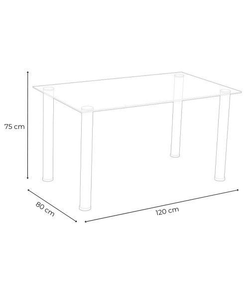 Mesa de cristal rectangular LEIDEN