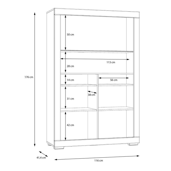 Vitrina de 4 puertas blanca SNOW
