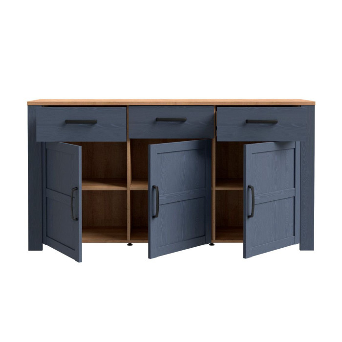 Aparador 3 puertas y 3 cajones ODIN azul marino