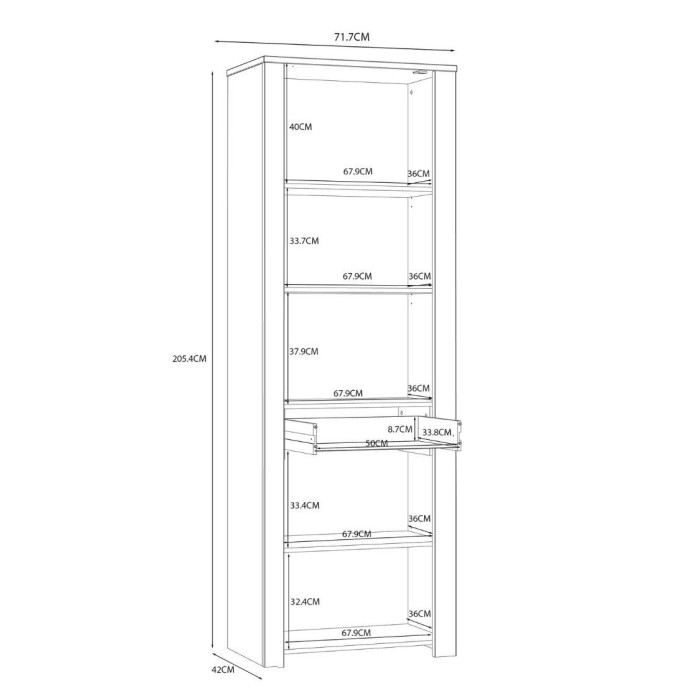 Vitrina alta 1 puerta ODIN