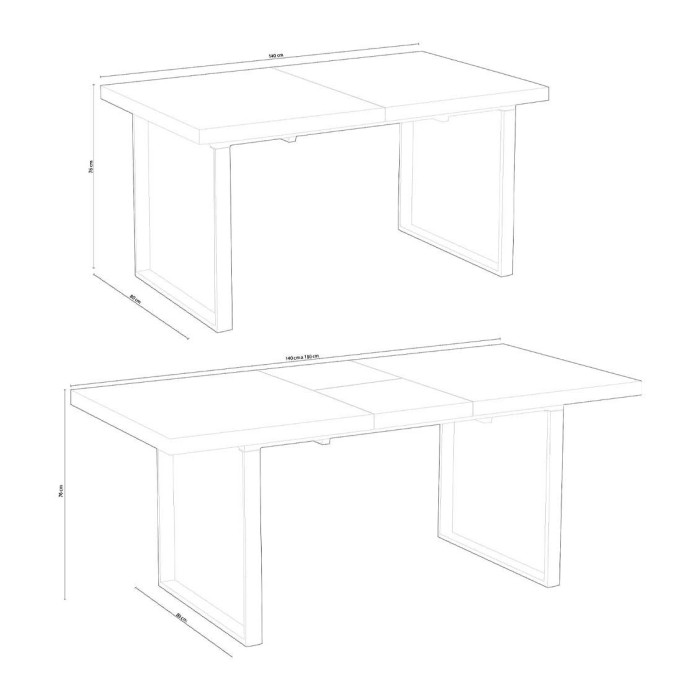 Mesa comedor extensible industrial DAREK Mesa comedor extensible industrial DAREK
