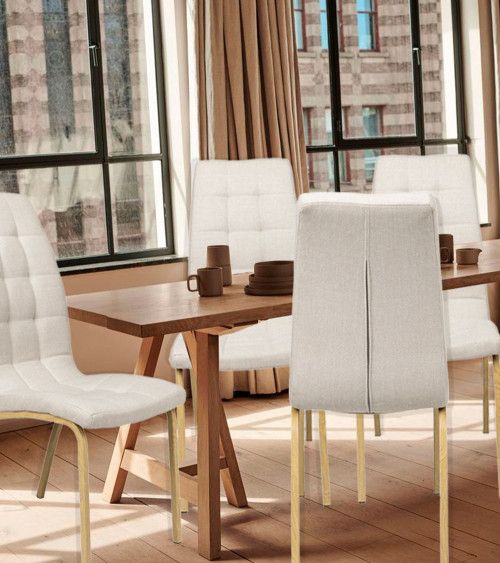 4 sillas Ingrid silla de comedor tapizada beige Pack 4 sillas