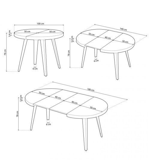 Mesa redonda industrial SKADI, de 100 cm Ø, Roble Nordish y Blanco