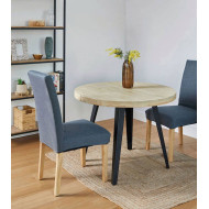 Mesa comedor redonda extensible industrial SKADI