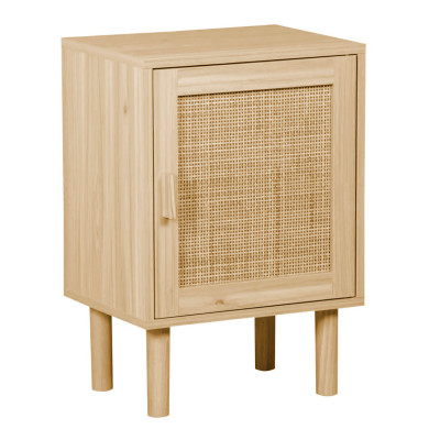 Mesita de noche de ratán 1 puerta CAMILE Mesita de noche de ratán 1 puerta CAMILE