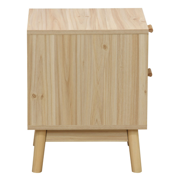 Mesita de noche de ratán 2 cajones CAMILE